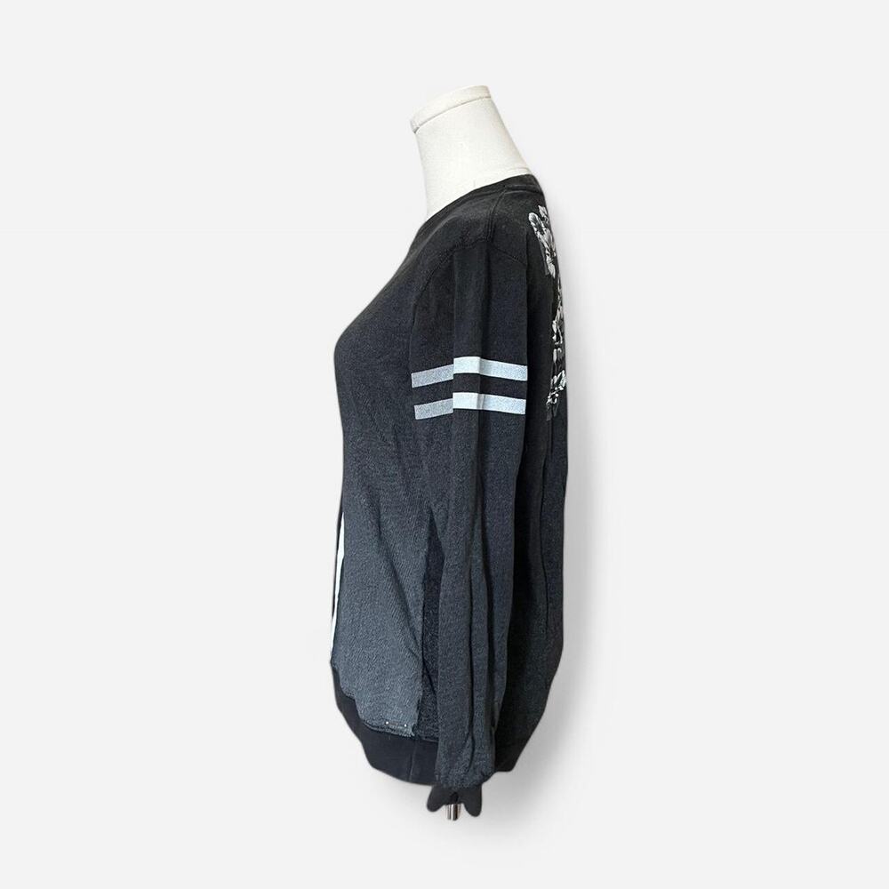 Diesel Black & White Floral Monochromatic Striped Sleeve 78 Back Sweater XXS - Picture 4 of 8